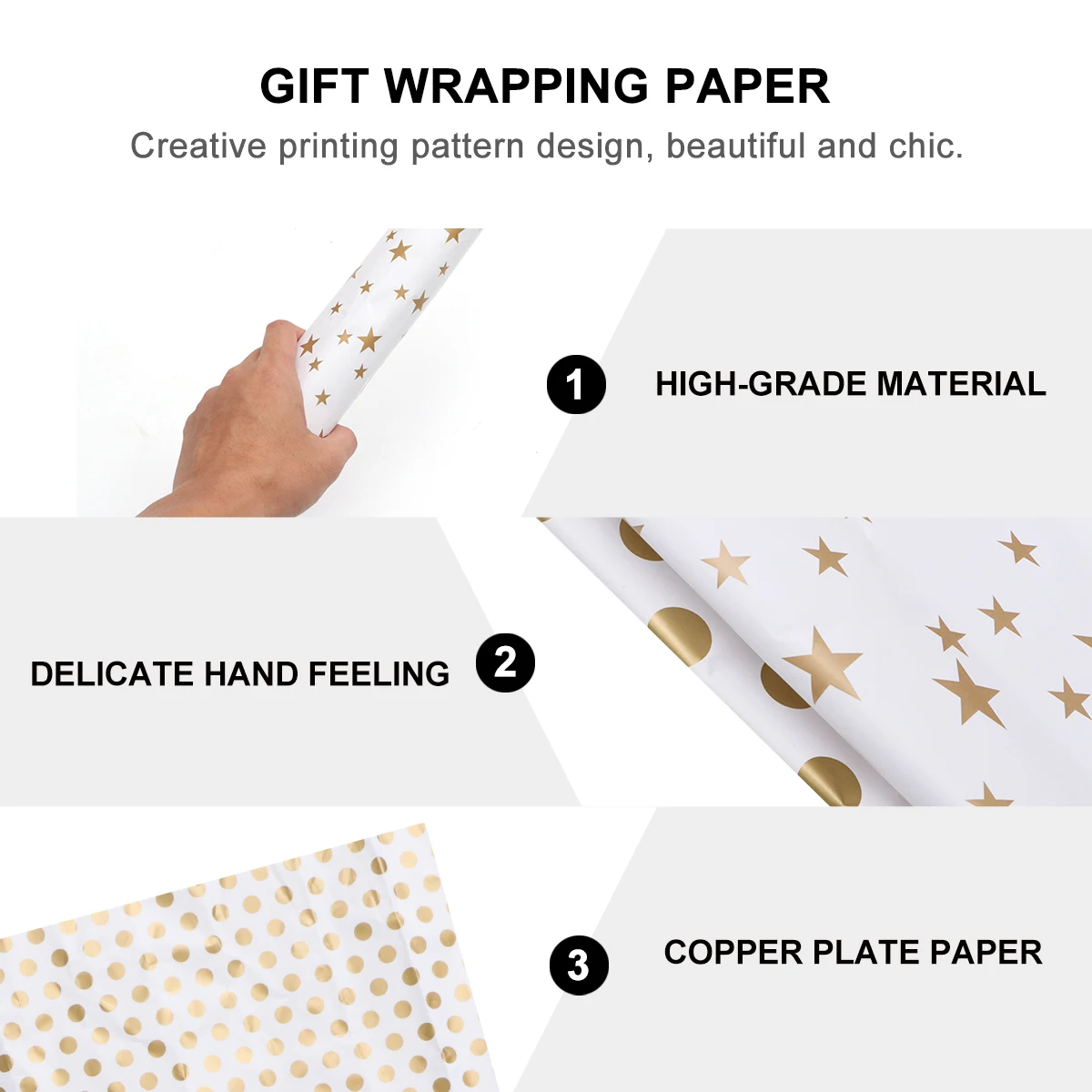 

4Pcs Birthday Gift Wrapping Paper Copper Plate Assorted Patterns DIY Craft Scrapbooking Book Cover Gift Packaging Paper
