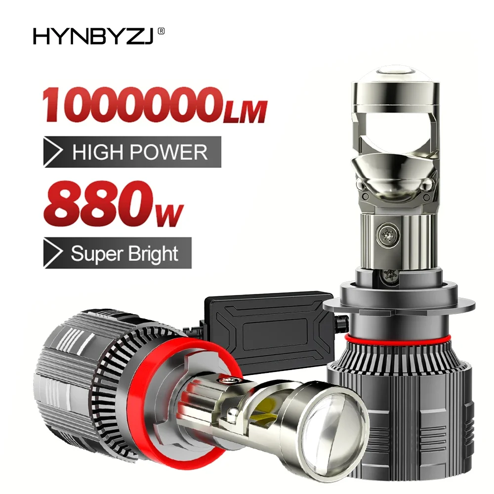 

HYNBYZJ H4 Mini LED Projector Lens Canbus H11 9005 H7 Auto Headlight Turbo Lamp Automotive Projector 6000K LED Lights for Car
