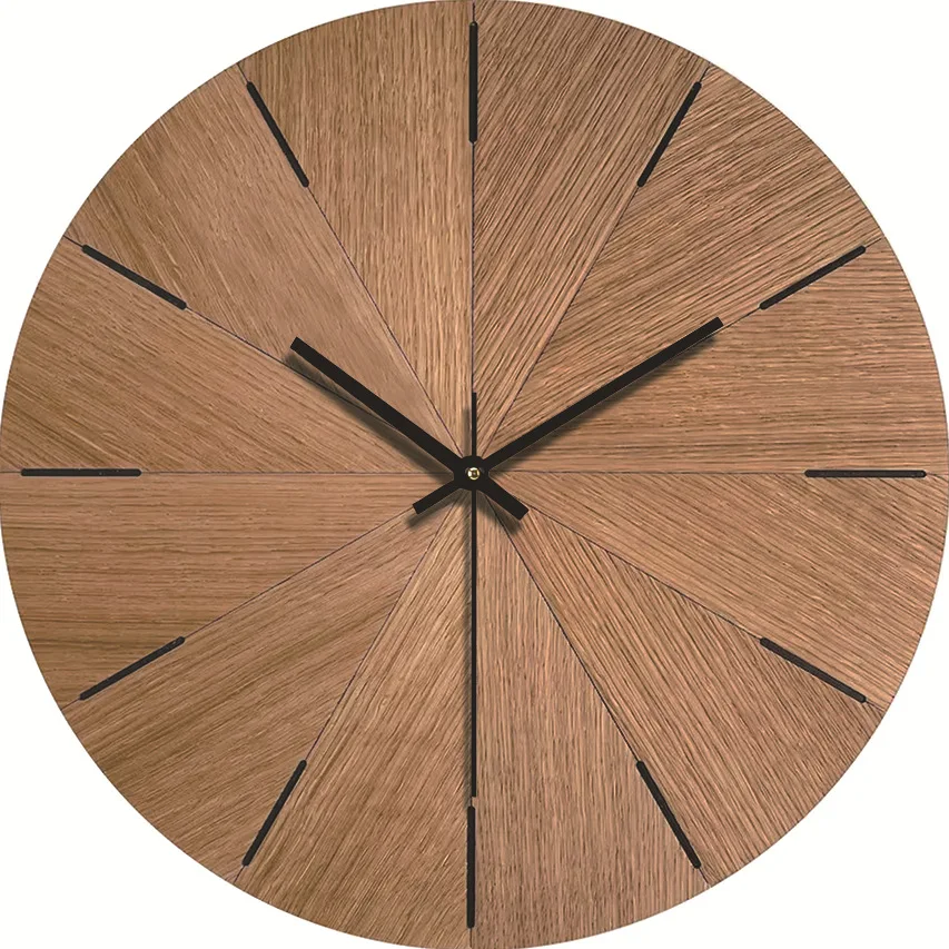 Holzmaserung Wanduhr Transparent Minimalistisches Design Hängende Stille Uhr Wohnzimmer Büro Kunst Wand Uhr Wohnkultur Hororloge – Detail 2