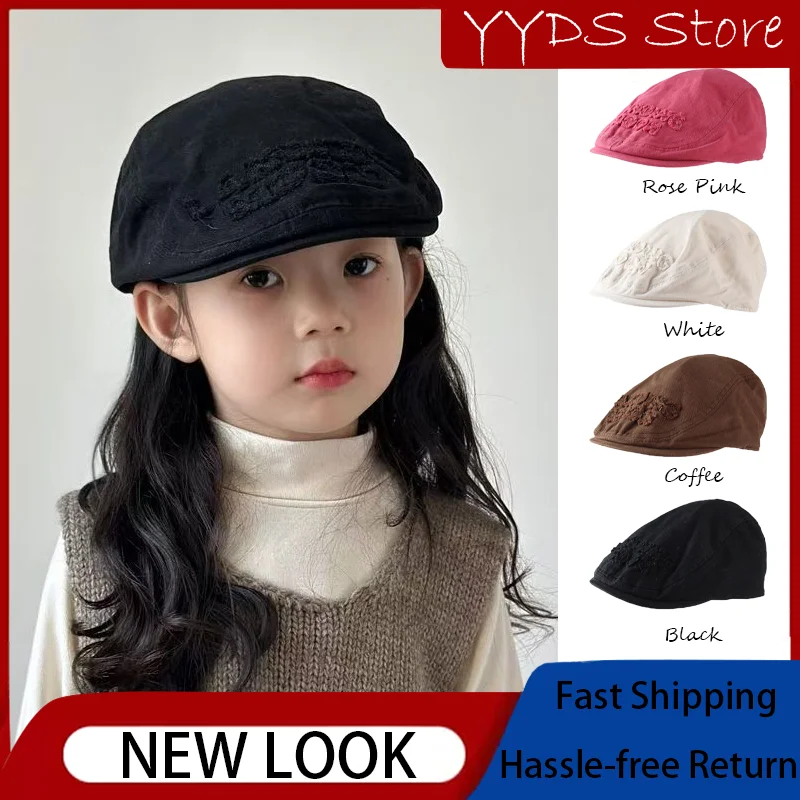 

Parent-Child Korean Retro Winter Hats - Kids Beret & Men's Letter Cuffed Cap, Stylish Unisex Headwear
