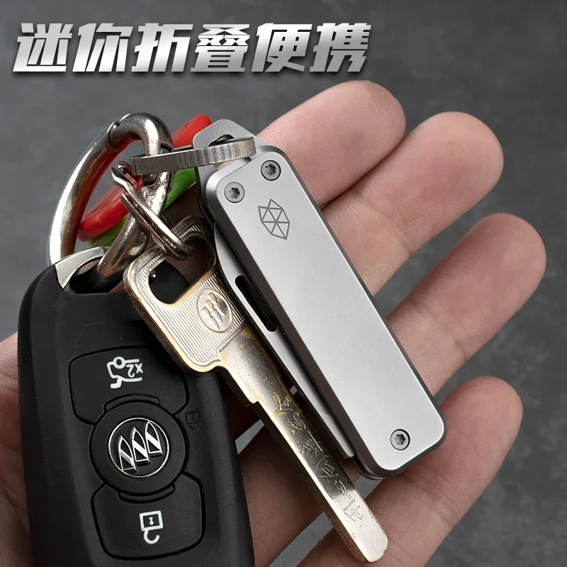 Folding Sharp Outdoor Multi Functional Stainless Steel Mini Home Knife Portable Keychain Fruit Knife Open Box 2024