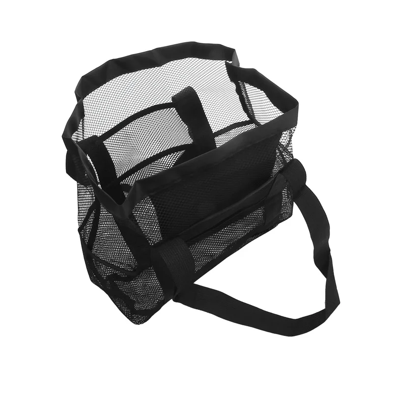 Large Capacity Mesh Beach Bag Foldable Breathable Tote For Swimming Travel Grocery One Shoulder Handheld Wash Bag 2024 New