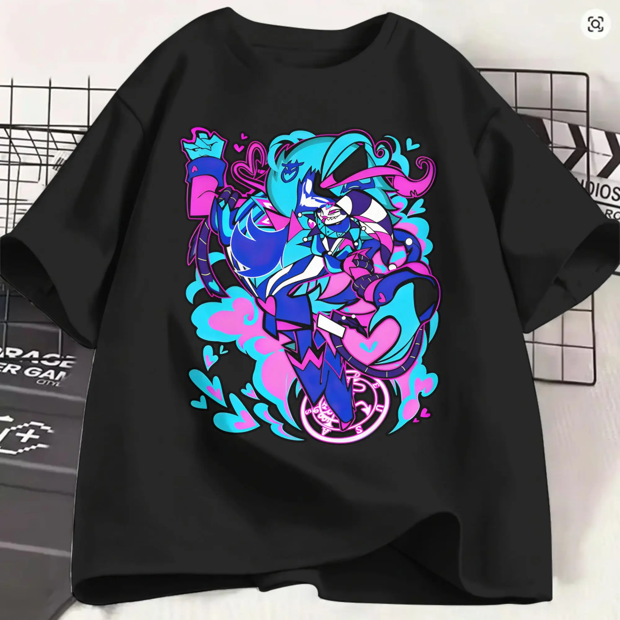 Vintage T-Shirt Summer Helluvas Bosses Characters Fashion T-Shirts Ozzie x Fizzarolli 100% Cotton T Shirt for Men Plus Size 6XL