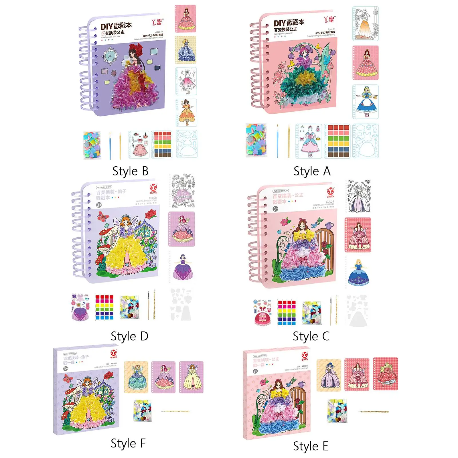 Travel Sticker Book Dress up Princess Doll Sticker for Arts and Crafts