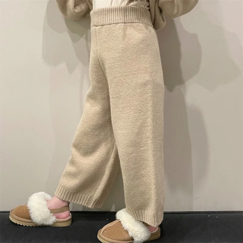 Fashion Baby Girl Boy Knitted Clothes Set Hooded Sweater+Pant 2PCS Infant Toddler Child Knitwear Outfit Clothing Suit 1-10Y