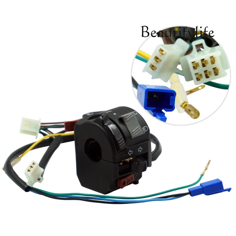 YJ Motorcycle 22mm Handlebar Switch Assembly Headlight Hazard Ignition For N-MAX