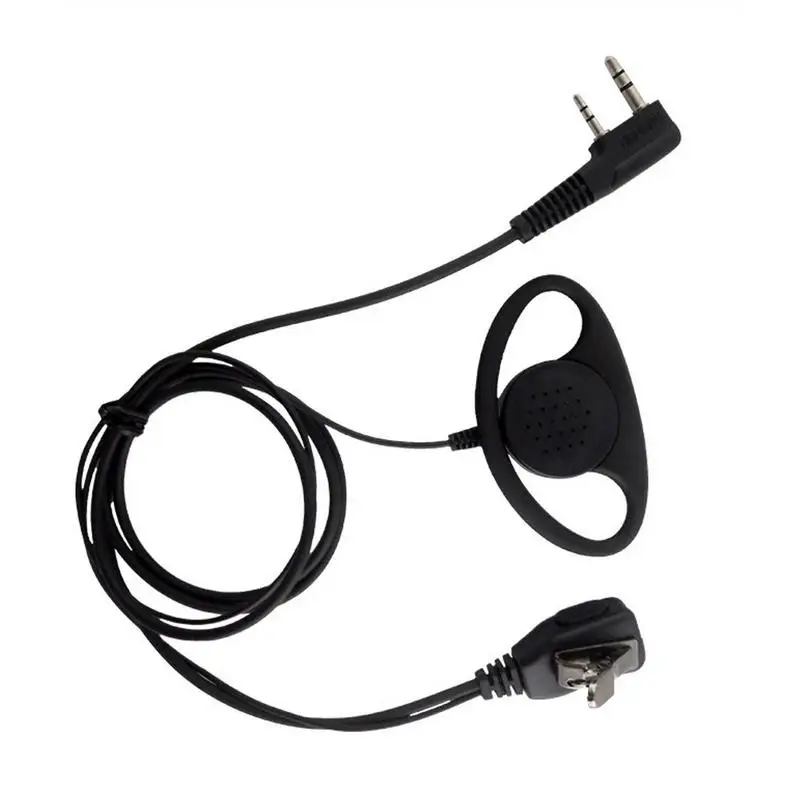 D Shape Soft Ear Hook Earpiece 2 Pin PTT With Mic Headset For UV-5R 888S 777S 666S BF Handheld Walkie Talkie BaoFeng Accessories