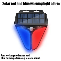 Outdoor Solar Alarms Lights Wireless Solar Powered Strobe Light Siren Waterproof Flash Alarm Lamp Motion Sensor Safety Light