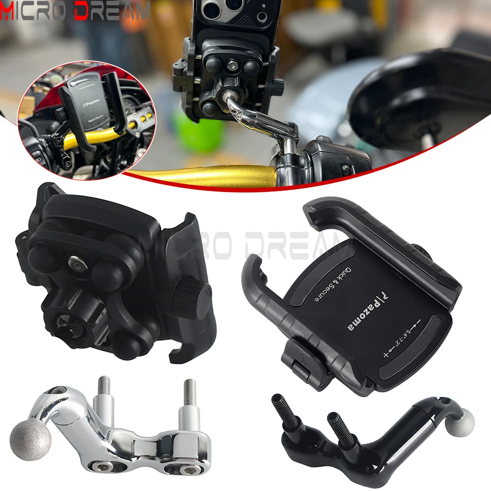 Motorrad-Handyhalterung, verstellbar, 5,4-7,2 Zoll, Handyhalterung für Harley, Kawasaki, Suzuki, Victory, Ducati, Honda, Yamaha