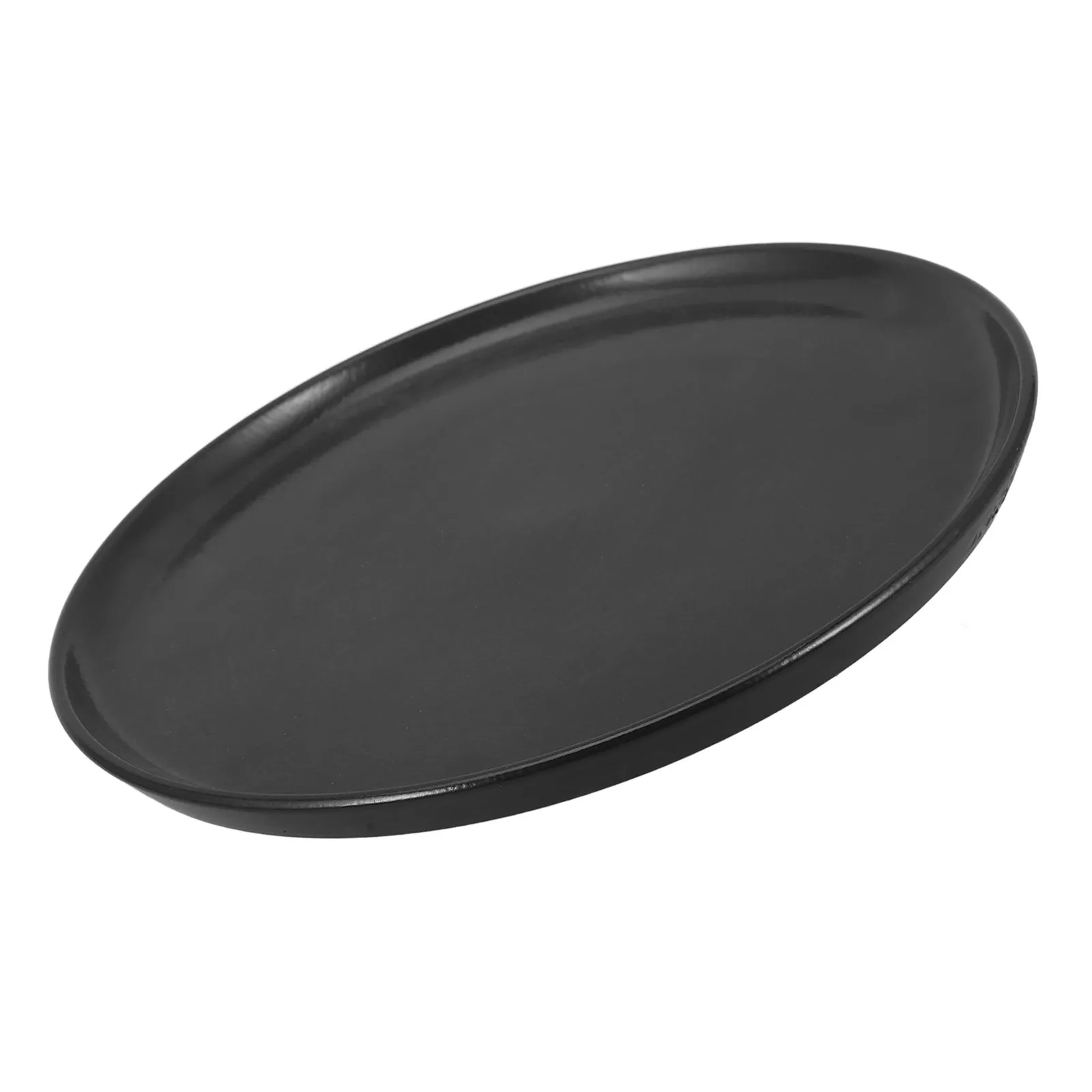 

27Cm Large Black Matte Round Ceramic Plate Premium Dish Fruit Steak Breakfast Flat Pizza Plate for Home Restaurant Cafe Hotel
