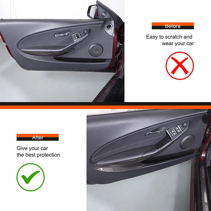 

Для BMW 6 серии E63 E64 2004-2009 мягкое углеродное волокно автомобильный ящик для хранения внутренней двери рамка панель отделка наклейка аксессуары