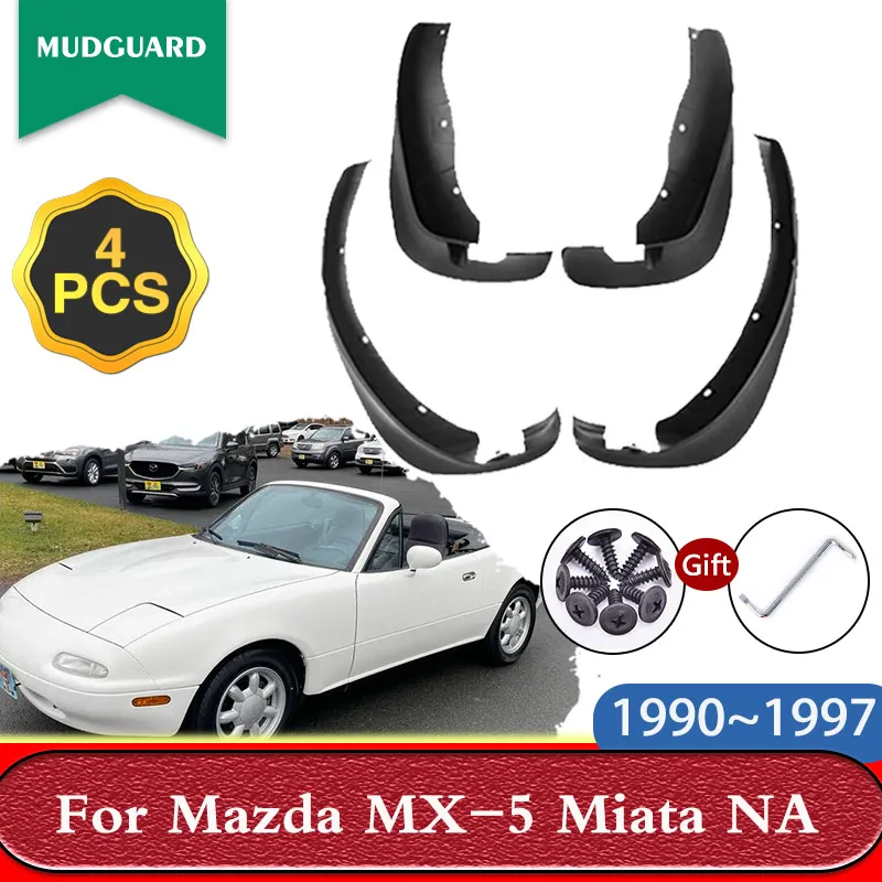 

Mudguards for Mazda MX-5 Miata Eunos Roadster NA 1990~1997 1991 Car Mudflaps Splash Guards Mud Flaps Fender Wheels Accessories