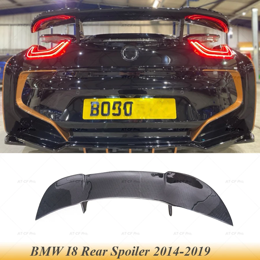 For I8 Carbon Fiber FRP Rear Spoiler Trunk Lip Boot Wing Cover Car Styling Tuning For BMW I8 2014 2015 2016 2017 2018 2019