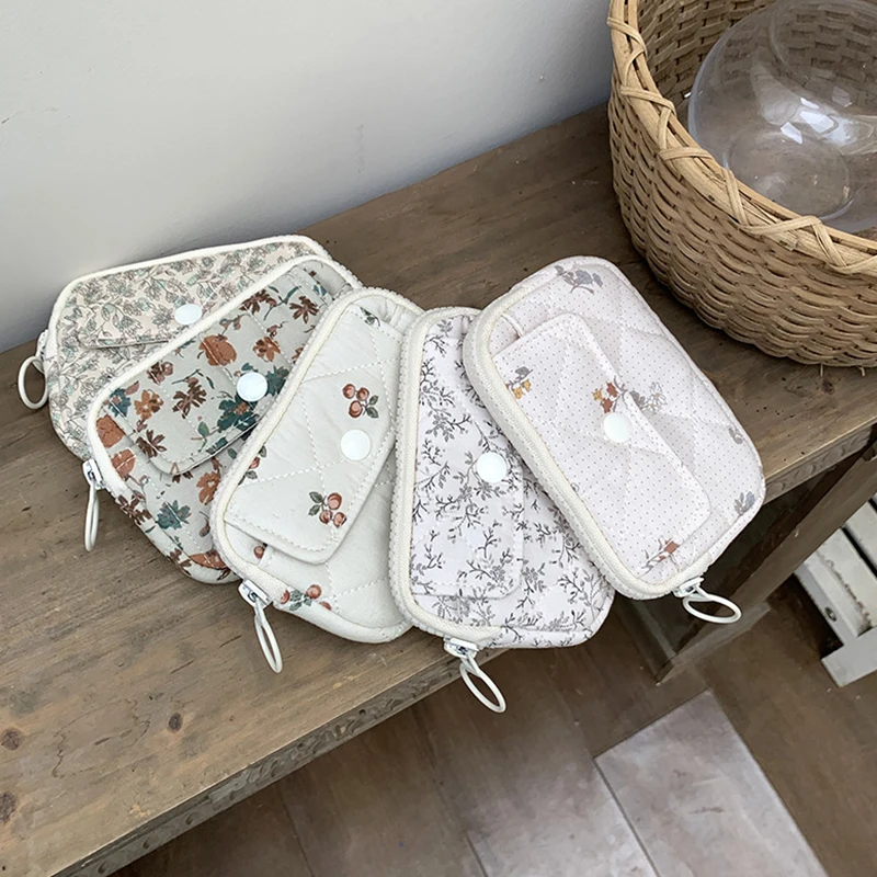 Petit portefeuille imprimé fleurs pour femmes, pochette décontractée, porte-monnaie multifonctionnel, rue d'été, mode filles, nouveau