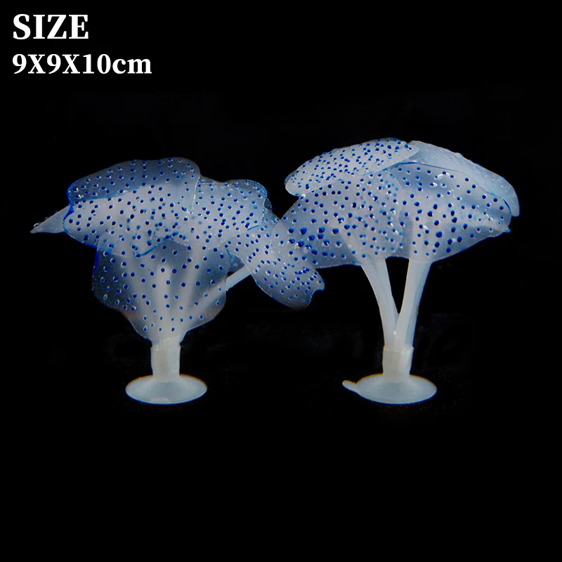 Aquarium Underwater Landscape Silicone Artificial Fluorescent Coral Aquatic Plant Marine Fish Tank Decoration Accessories