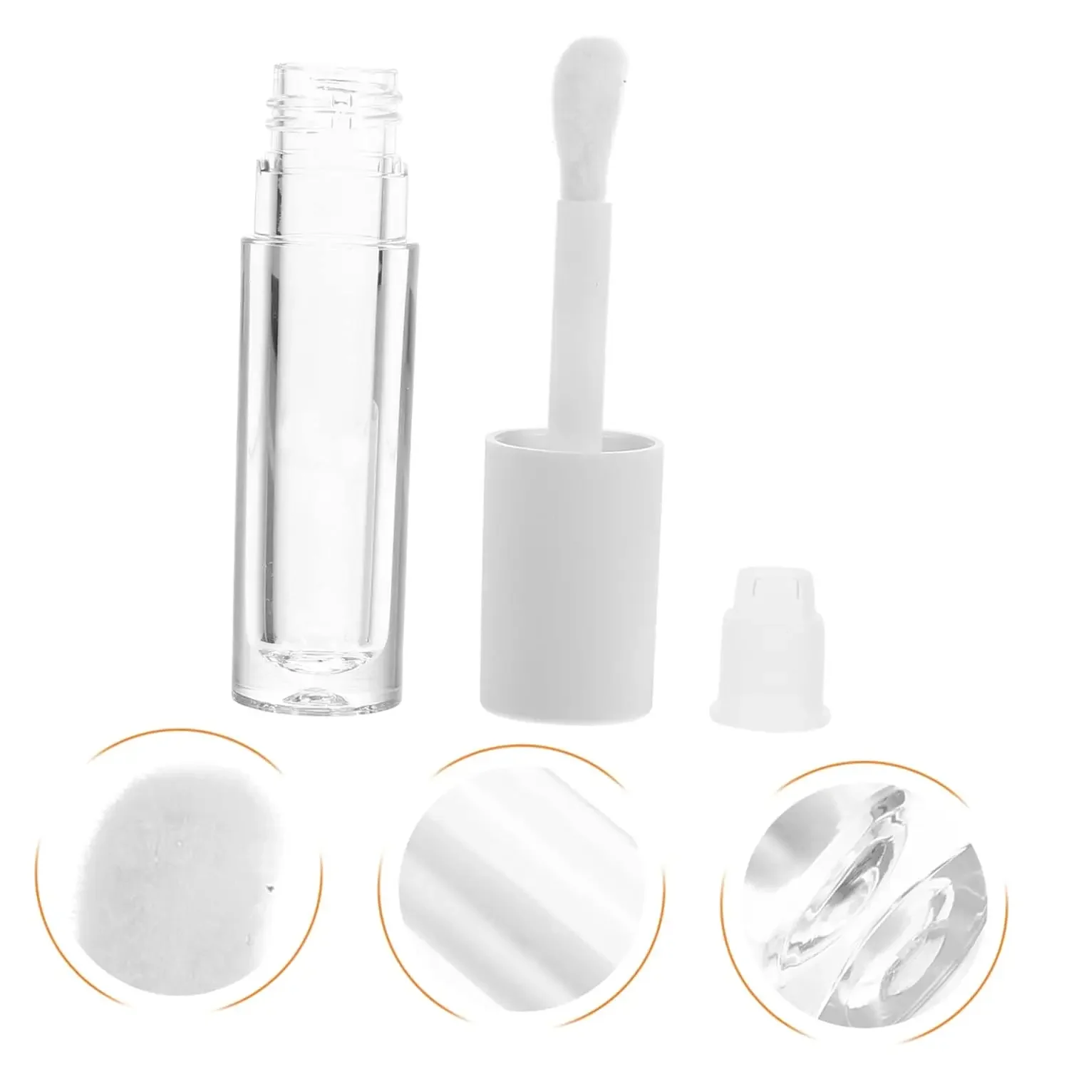 5 pçs 5ml diy garrafa de esmalte labial tubo vazio recipiente de tubo de brilho labial com tampa garrafa de batom lipgloss recipiente de amostra cosmética