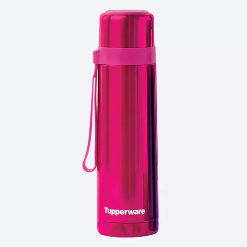 Blue TUP insulated bottle with belt. 500 milliliters. . Camping heat container accessories