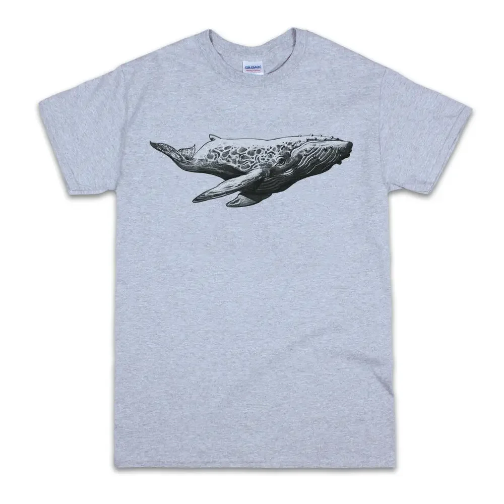 Humpback Whale T Shirt Drawing Art Print Orca Blue Ocean Planet Mens Women Tee Unisex T-shirts for Men Women Summer  vintage