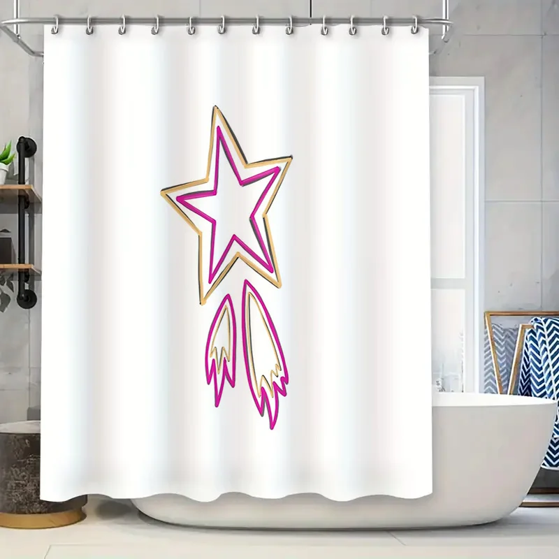 

Занавеска для душа в ванной комнате, звезды, галактика, космический декор, набор водонепроницаемых тканевых вкладышей, современный
