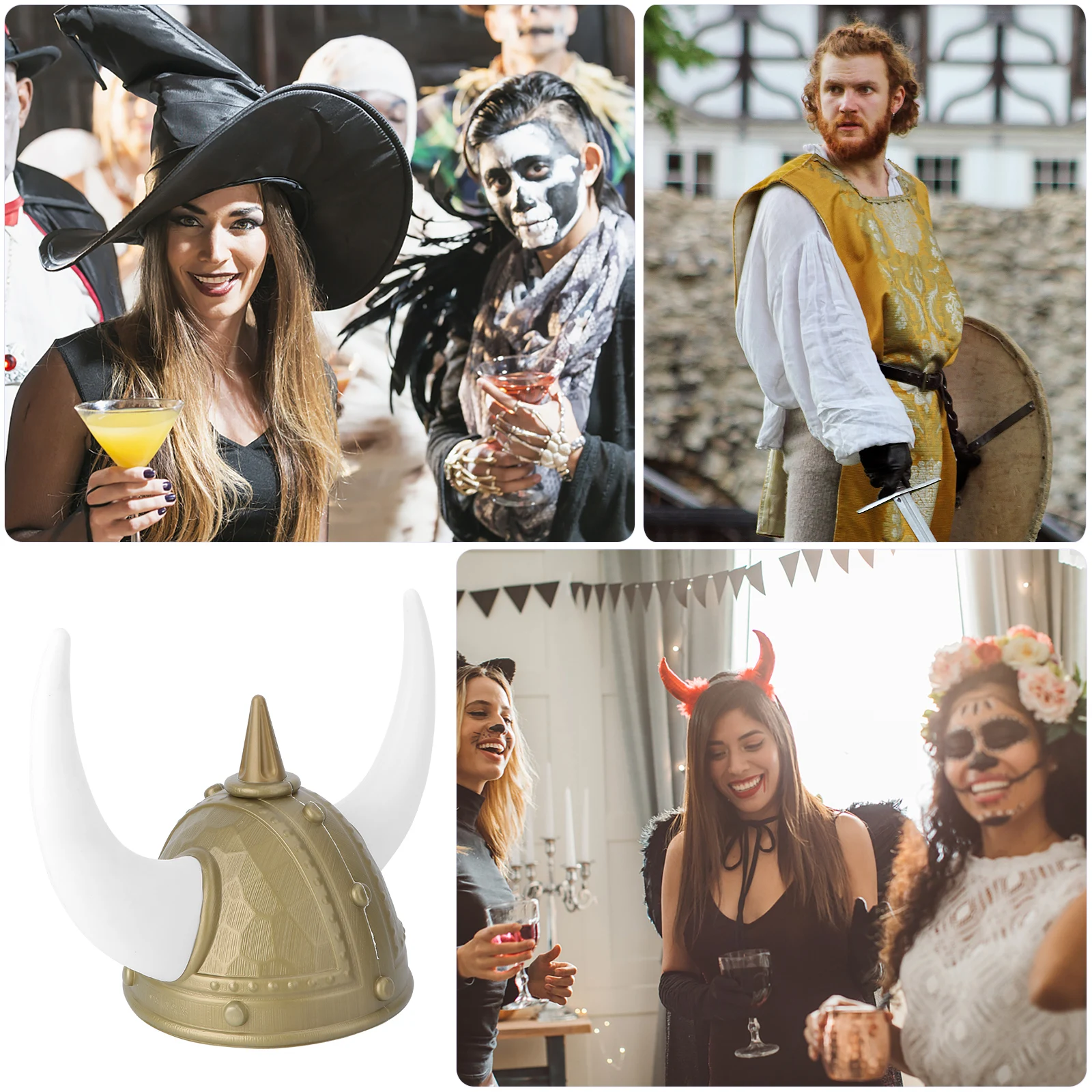 Sombrero de vacaciones disfraz de cuerno de buey cuernos de toro tocado Festival vikingo sombreros de barba accesorios hombre
