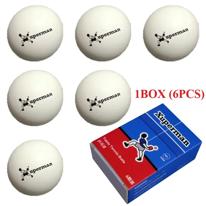 

Xuperman White Seamed 40+ Table Tennis Balls 6PCS ABS New Plastic Durable High Elasticity Ball for Player Competition Training