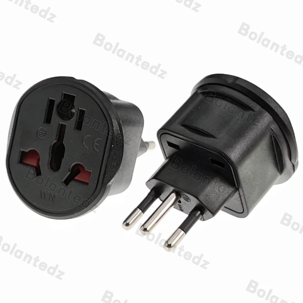 Brazil Travel Plug Adapter EU/UK/AU/CN/JP/Asia/Italy To Brazil (Type N), 3 Prong Grounded Brazil Wall Plug international
