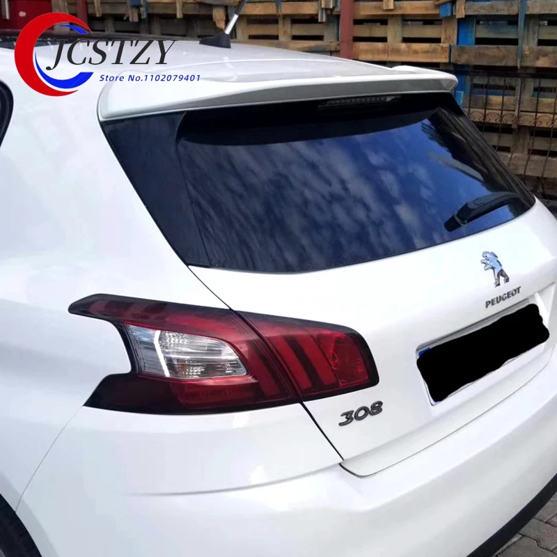 For Peugeot 308S Spoiler High Quality ABS Material Car Rear Wing Primer Color Rear Spoiler for Peugeot 308S Spoiler 2014-2015