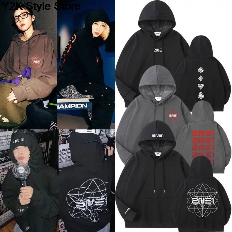 Sudadera con Capucha Oversize KPOP 2NE1 WELCOME BACK, Sudadera con Capucha Harajuku para Hombre y Mujer, Sudadera con Capucha Hip Hop, Ropa Y2K
