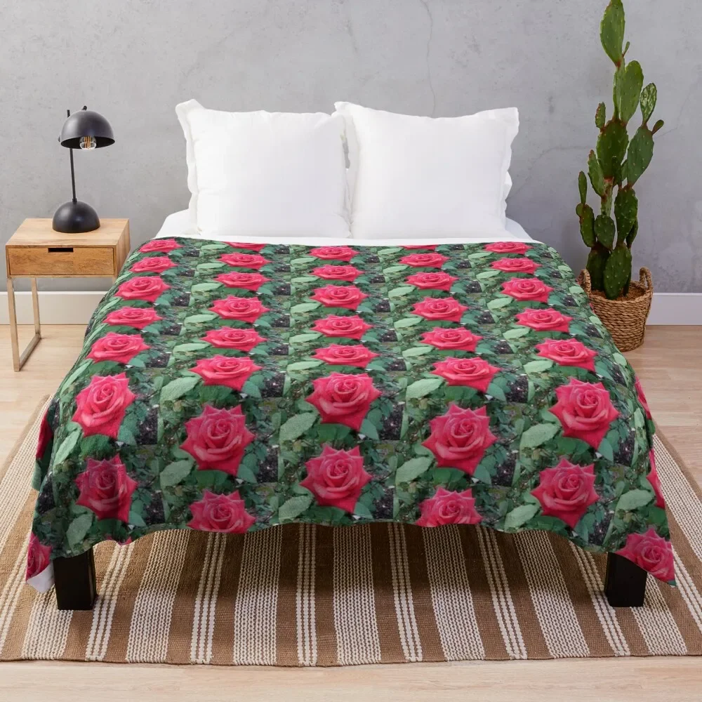 

RED ROSE Throw Blanket christmas gifts Thermal Tourist Blankets