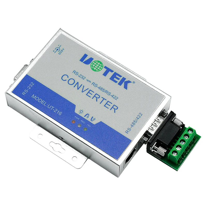 UOTEK Converter RS232 to RS485 RS422 Conversion Adapter DB9 Com Connector 600W Lightning Surge Protection UT-216