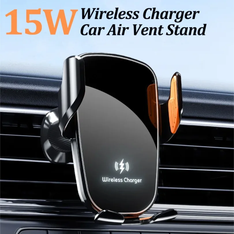 Auto GPS Telefon Halter Stehen 15W Drahtlose Ladegerät Air Vent Handy Halterung Für iPhone 16 ~ 12 Samsung Xiaomi schnelle Ladestation