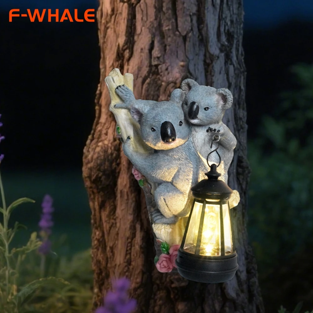 

Creative Mother Child Koala Solar Garden Statue Tree Hugger Garden Decoration Gardening Resin Crafts