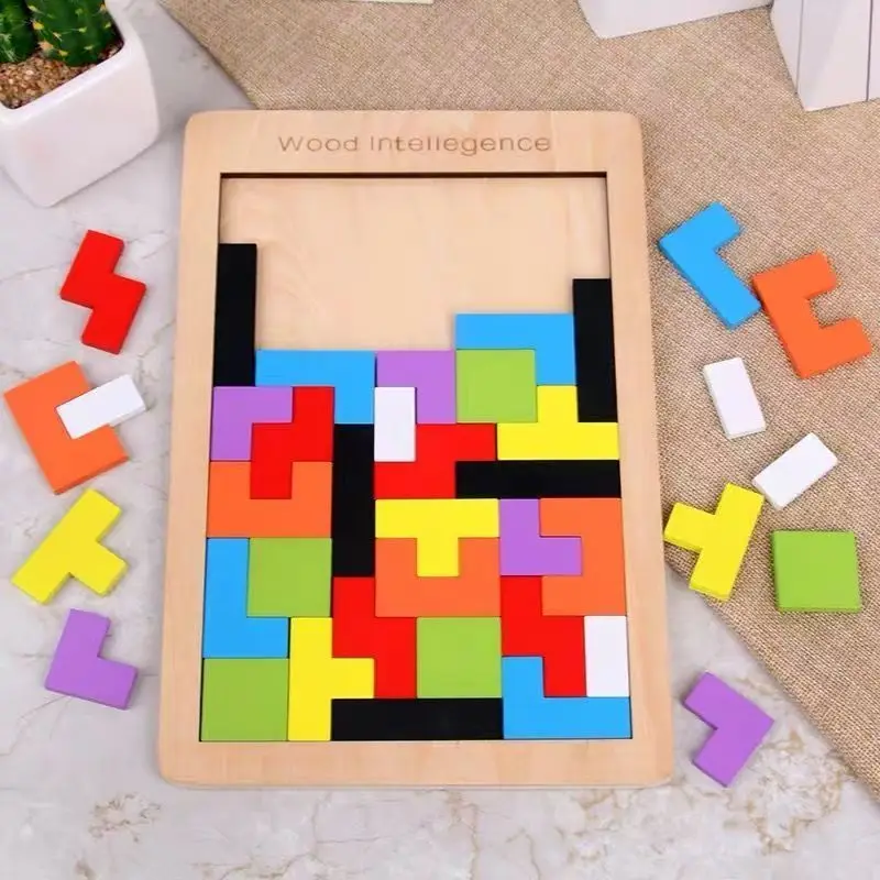 Holzpuzzle für Babys, Frühpädagogisches Spaßspiel, Denkspiel für Kinder, Logik-Quadratpuzzle, Geschenkidee für Kinder – Detail 2