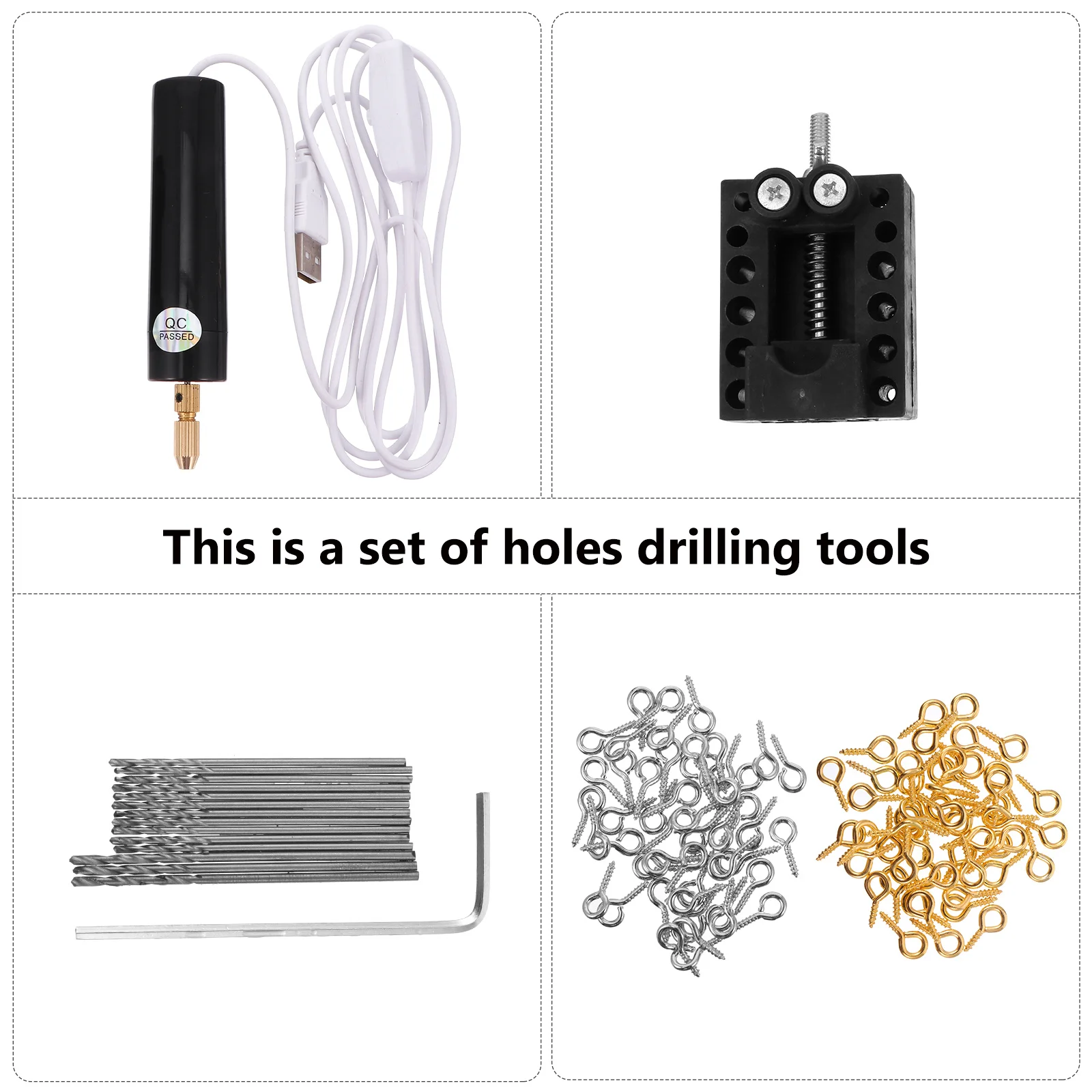 

DIY Rotary Tools Portable Electric Driller Hole Drilling Set High Quality Durable Easy Use Beads Walnut Wood Plastic USB