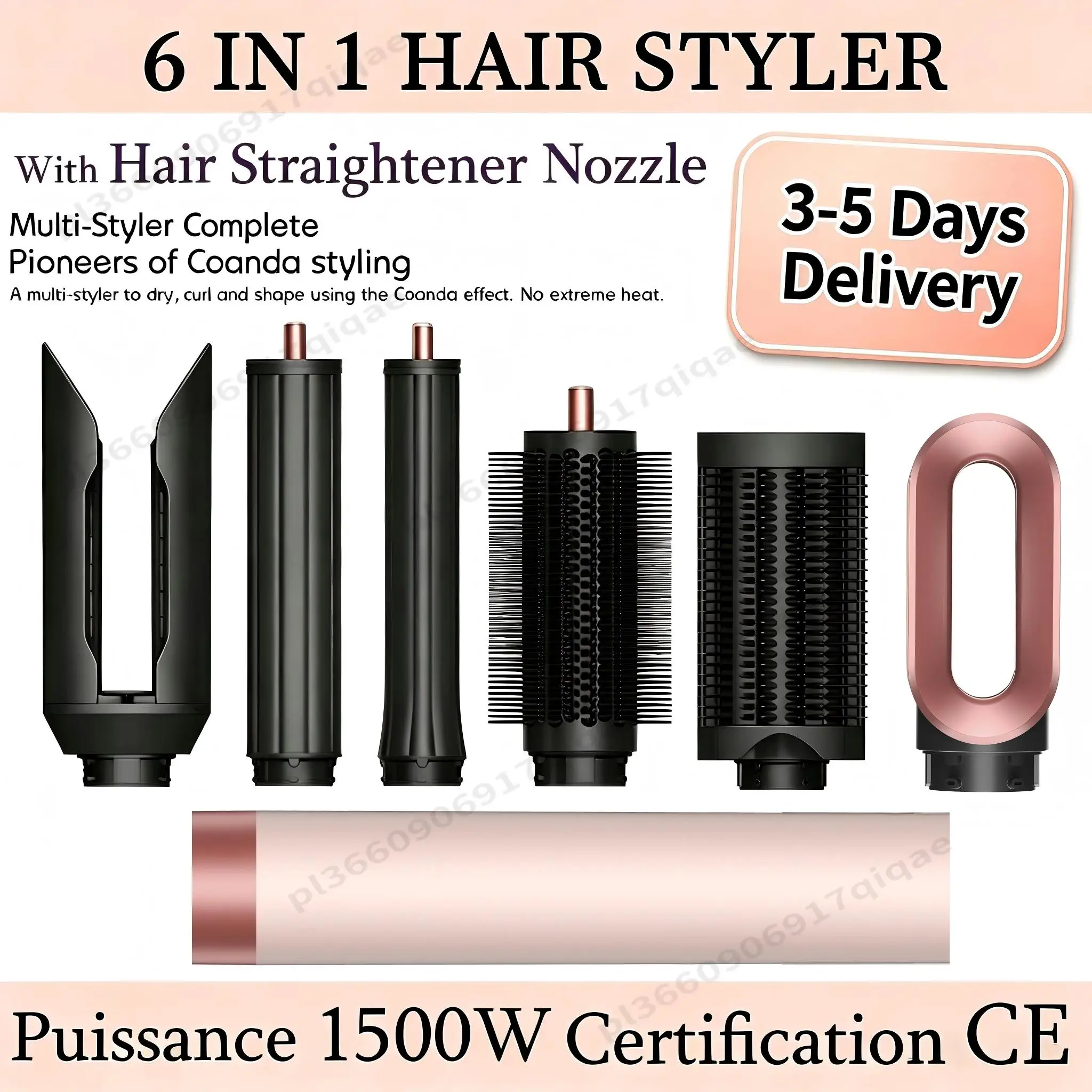 Image of SenCiciMen 6-in-1 Air Multi-Styler & Haartrocknerbürste mit Auto-Wrap 110.000 U/min Lockenstäbe Hochgeschwindigkeits-Föhn mit Negativionen Schnelles Trocknen, Locken, Volumen & Glätten Geschenk für
