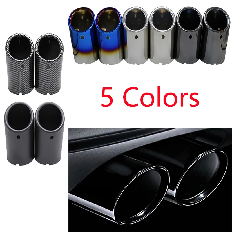 

2Pcs Car Exhaust Muffler Stainless Steel Tail Pipe Tip Chrome For BMW E90 E92 325i 328i 3 Series 2006-2010 M AUTO Accessories