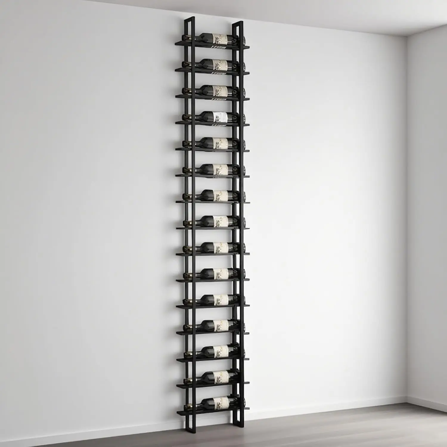 

Large Wall Mount Wine Rack, 16 Tier 16 Bottle Wine Storage Organizer Display Holder, Modern Metal Wine Storage for Wine