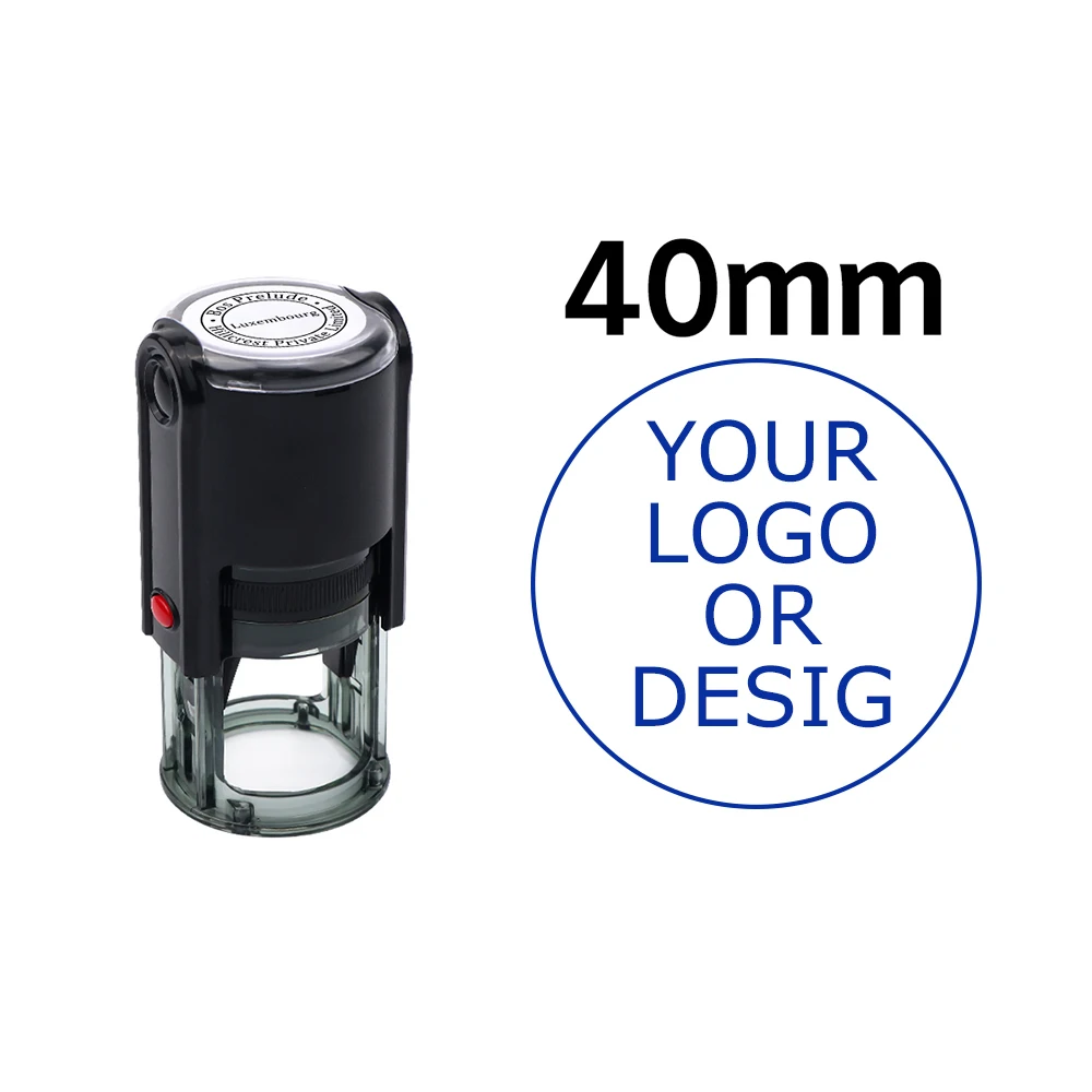 Benutzerdefinierter selbstfärbender Stempel 25/30/40/50 mm rundes Logo-Design P personalisierter Presstyp-Tintenstempel für Hochzeitseinladungsumschläge