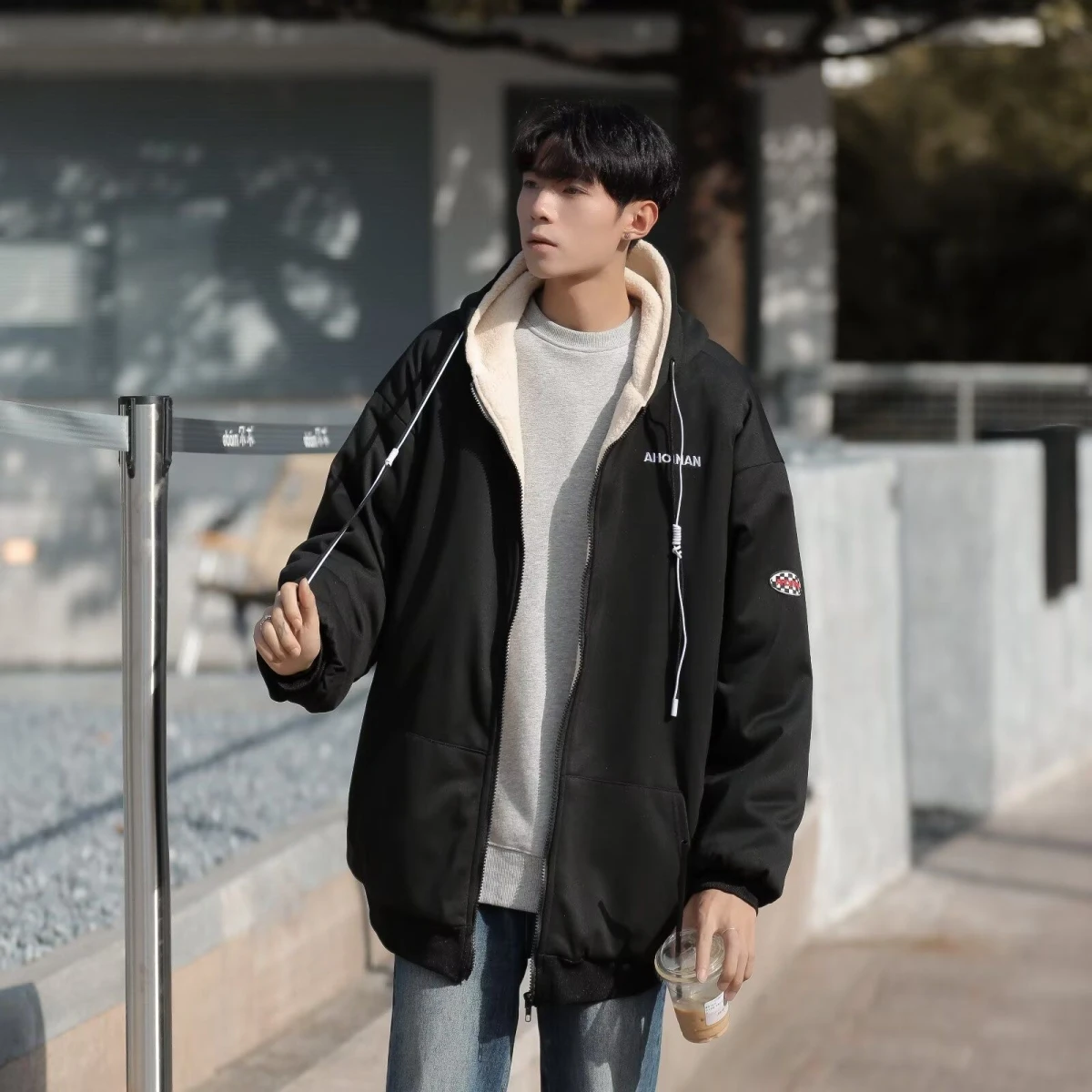 

Spring Autumn Loose Fit Men's Jaet Trendy Street Sle Hong Kong Flavor Japanese Harajuku Korean Version Faionable Coat