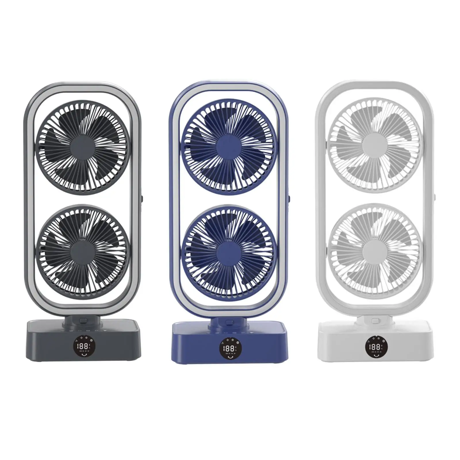 Настольный вентилятор с двойной головкой, легкий 4-скоростной настольный USB-вентилятор для дома и путешествий в общежитии