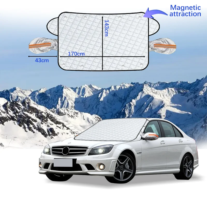 

Car Windshield Cover Magnet Winter Window Snow Shield Anti Frost Auto Front Window Snow Cover For Benz C level 09 style