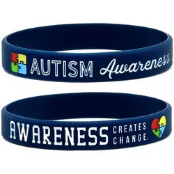 1pc/2pcs autism rubber wristband silicone bracelet2