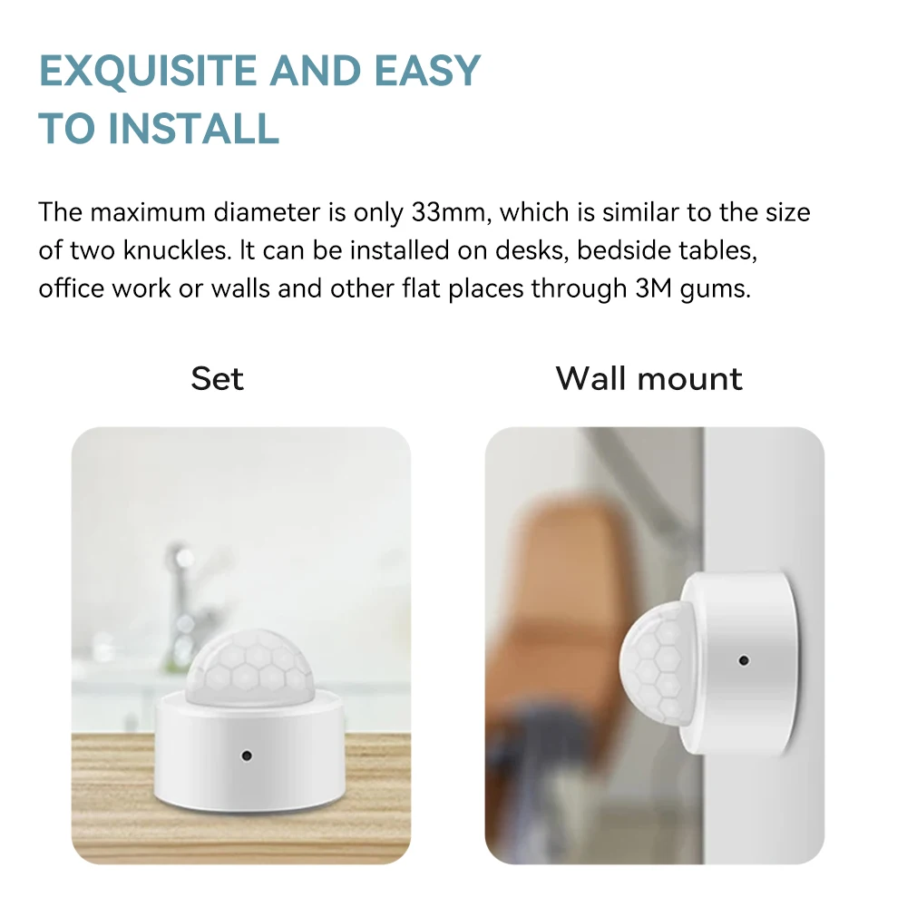 Tuya 2in1 Zigbee Mini PIR Motion Detector + Bright Lux Light Passive อินฟราเรด Security Burglar Alarm Sensor ผ่าน Alexa Google Home