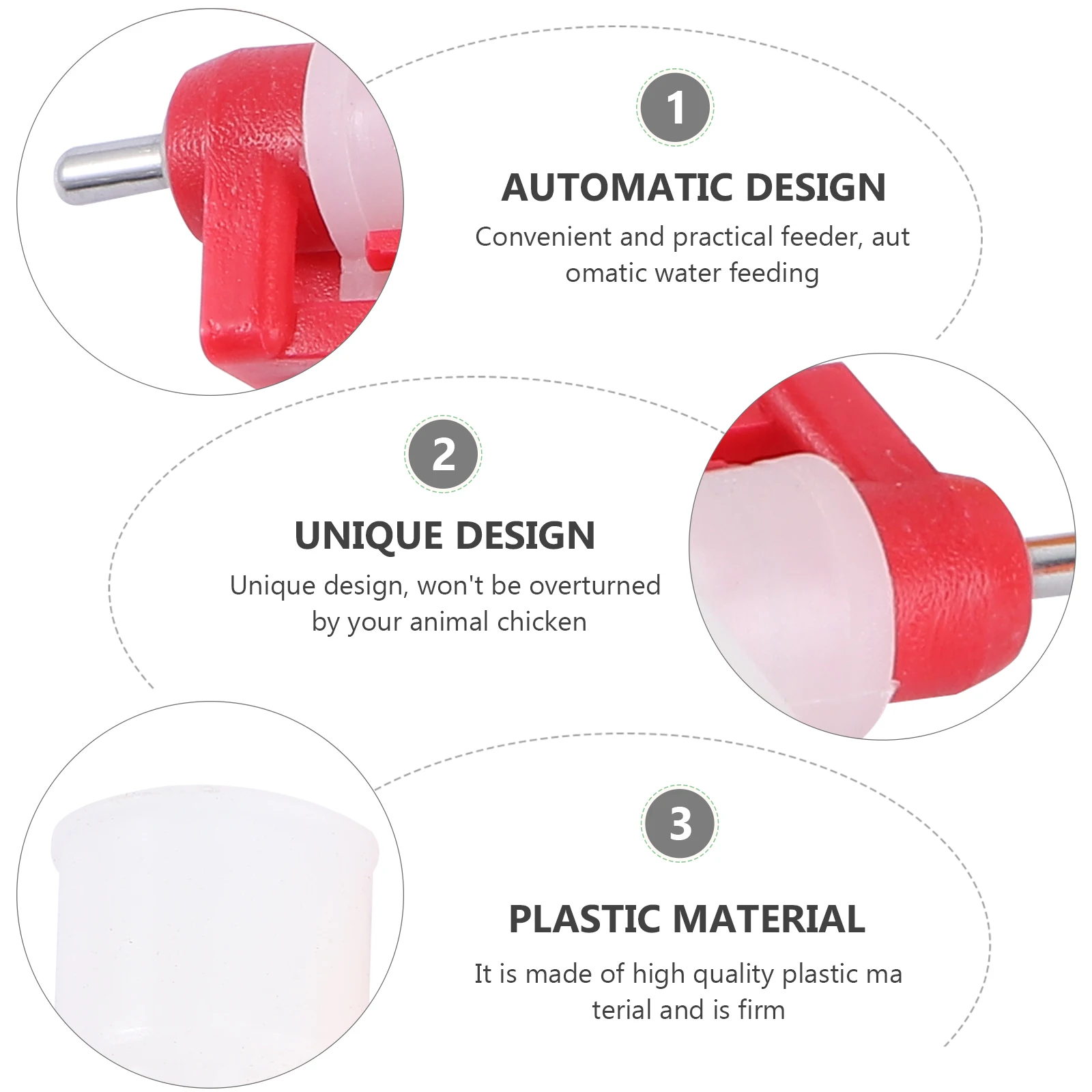 

5 Pcs Water Dispenser Chicken Waterer Automatic Drinkers Feeder Container for Chickens