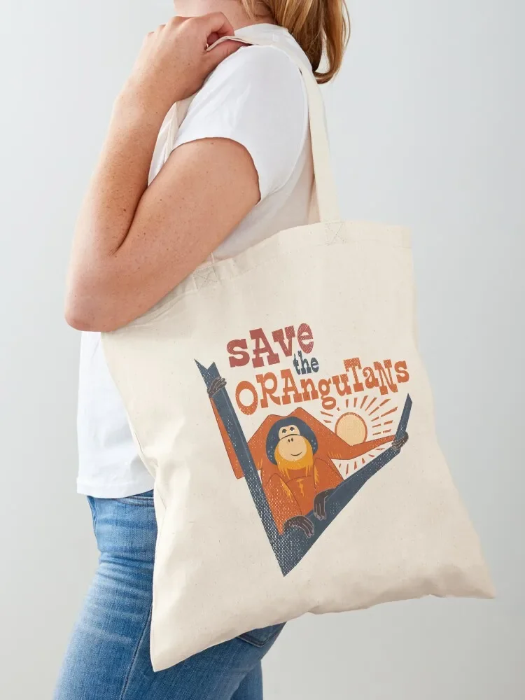 

Save the Orangutans Tote Bag hand bag ladies Canvas bag Eco tote men