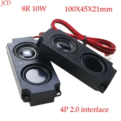 2Pcs /1Pair Audio Portable Speakers 45100 Box Speaker 8 Ohm 10W DIY Mini TV Computer Speakers 100*45*21mm LCD DIY Home Theater