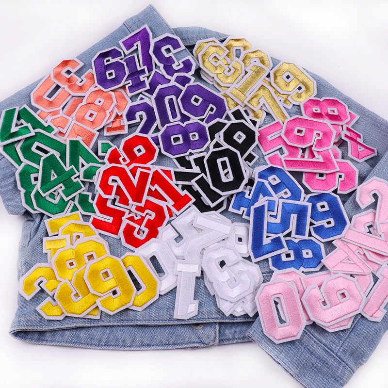 10PCS 0-9 Number Clothing Accessories DIY Number Embroidery Patch Iron On Patches For Clothing Hat Backpack T Shirt Sew Stickers