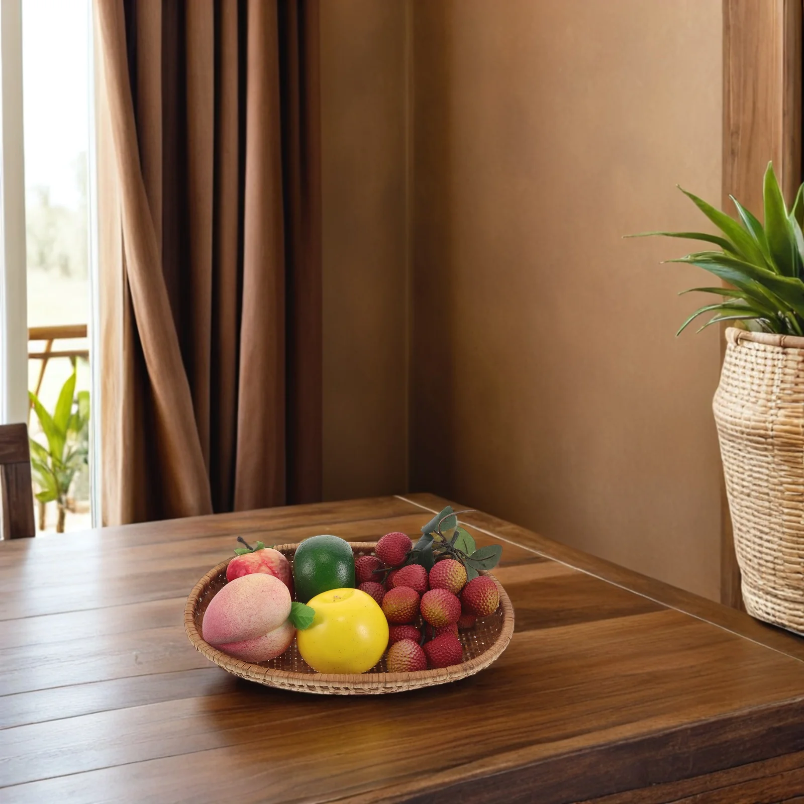 

Handmade Woven Bamboo Oval Tray Basket Serving Fruit Snacks Breakfast Tea Picnic Bamboo Basket Bread Baskets for Serving