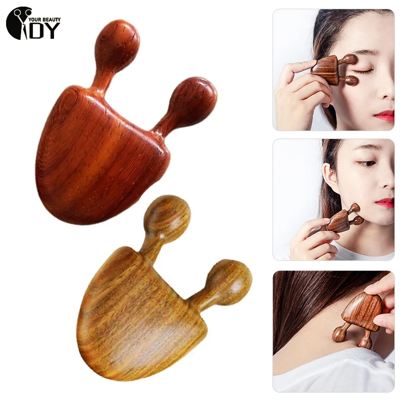 

Green Sandalwood Facial Massage Comb Wooden Handle Piece Sandalwood Eye Massage Small Snail Comb Acupuncture Point Massager