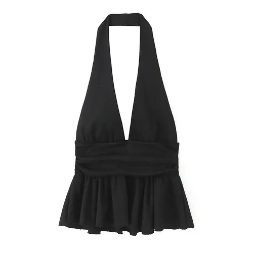 Imagen 2 del producto NOVEDAD DE VERANO 2025, ropa para mujer, top informal de estilo maduro ligero con cuello halter decorativo en capas